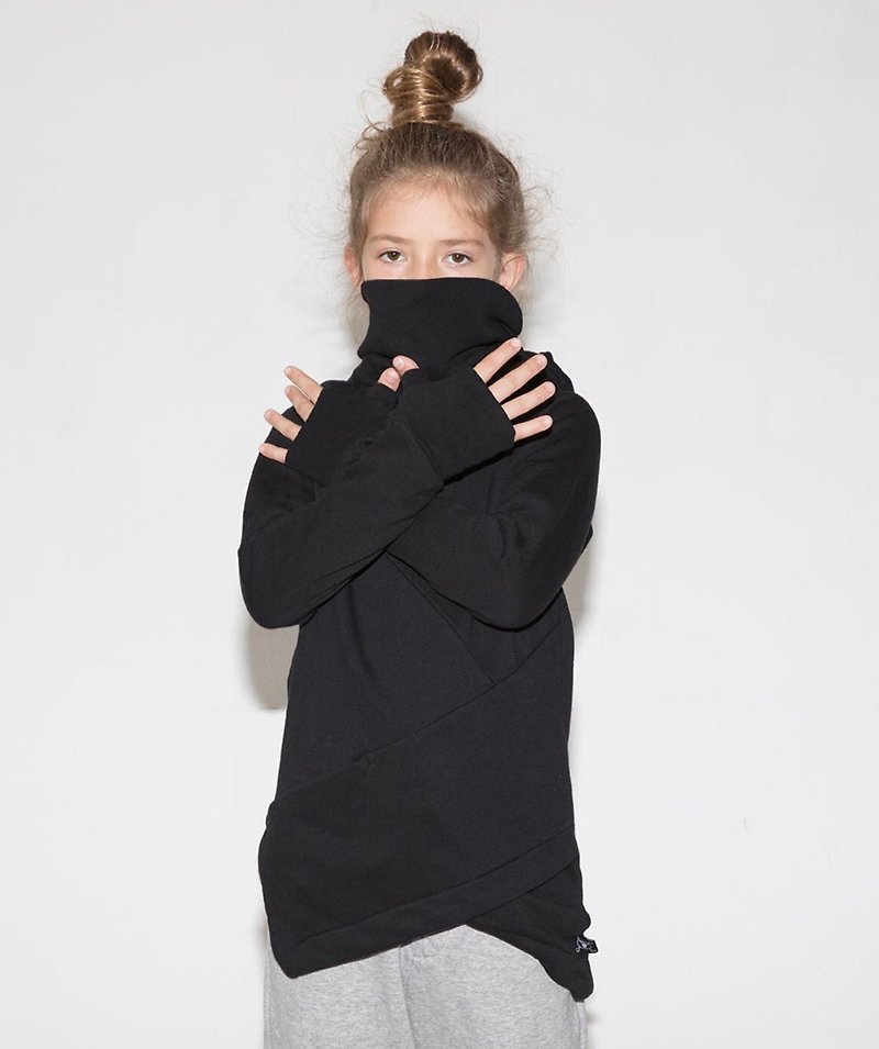 2017aw NUNUNU asymmetrical ninja hoodie - 其他 - 棉．麻 黑色