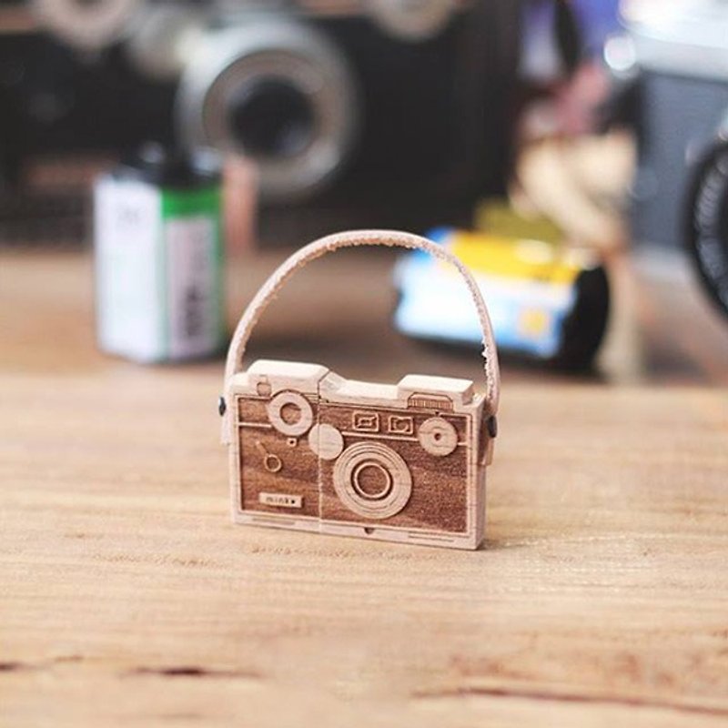 【毕业定制礼物】USB 原木随身碟 Argus 时光相机 (含主图皮绳) - U盘 - 木头 咖啡色