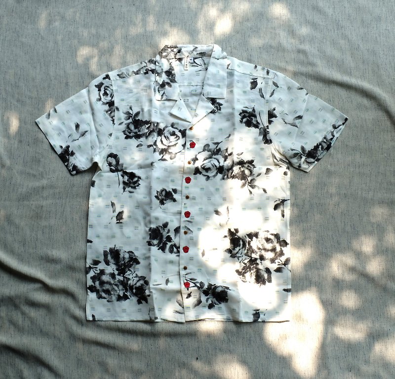 Hawaiian roses shirt - 男装衬衫 - 聚酯纤维 白色