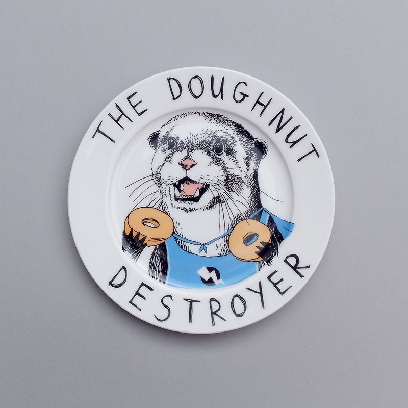The doughnut destroyer 骨瓷餐盘 - 盘子/餐盘/盘架 - 瓷 白色