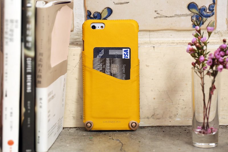 iPhone 6 PLUS /6S PLUS / 5.5寸 极简系列皮革保护套- 小鸭黄 - 手机壳/手机套 - 真皮 黄色