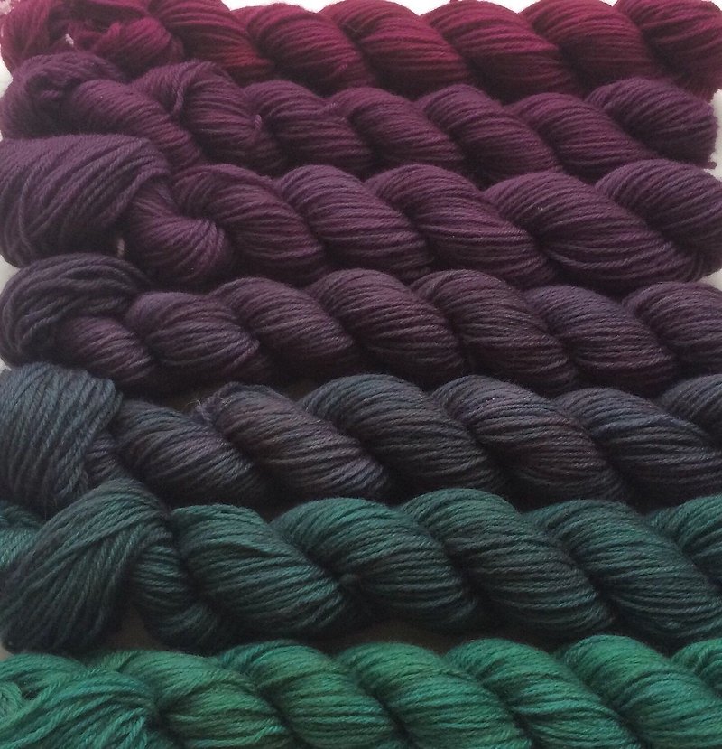 Hand dyed yarn set  merino cashmere extrafine 手染纱 - 编织/刺绣/羊毛毡/裁缝 - 羊毛 多色