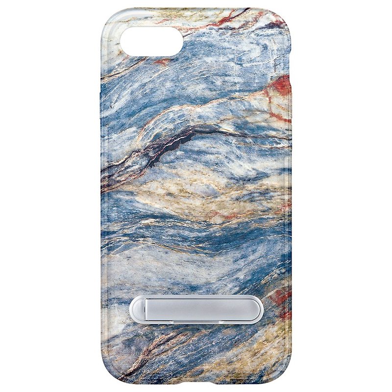 蓝色云石 隐藏磁石支架 iPhone X 8 7 6 plus 手机壳 手机套 case - 手机壳/手机套 - 塑料 白色