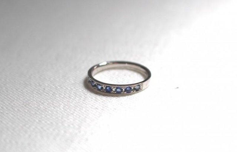 サファイアのK14WGリング - 戒指 - 宝石 银色