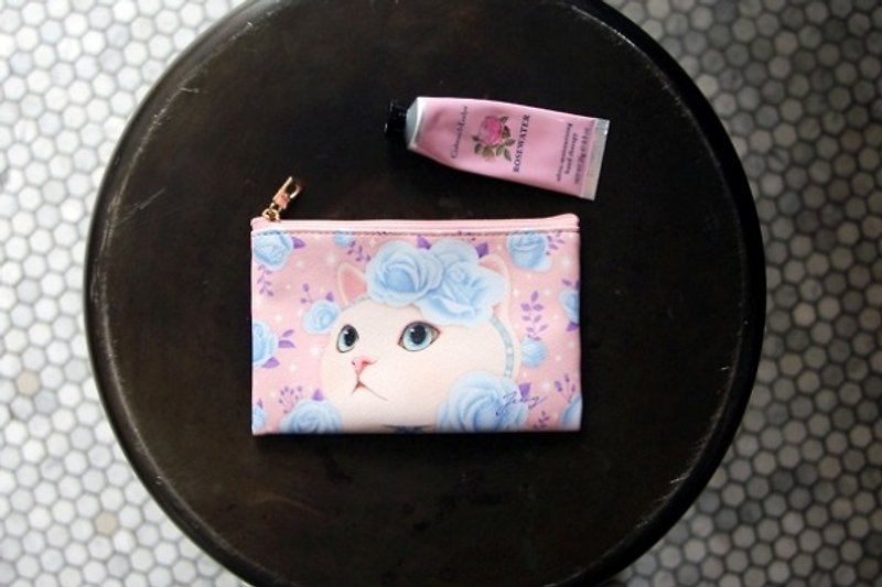 Jetoy , 甜蜜猫 卡片 护照 零钱包_Blue rose  J1609206 - 零钱包 - 其他材质 蓝色