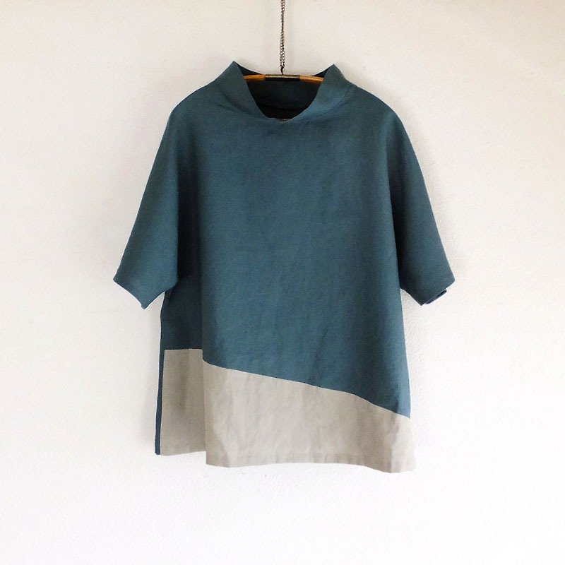 linen　2色のプルオーバー - 女装上衣 - 棉．麻 绿色