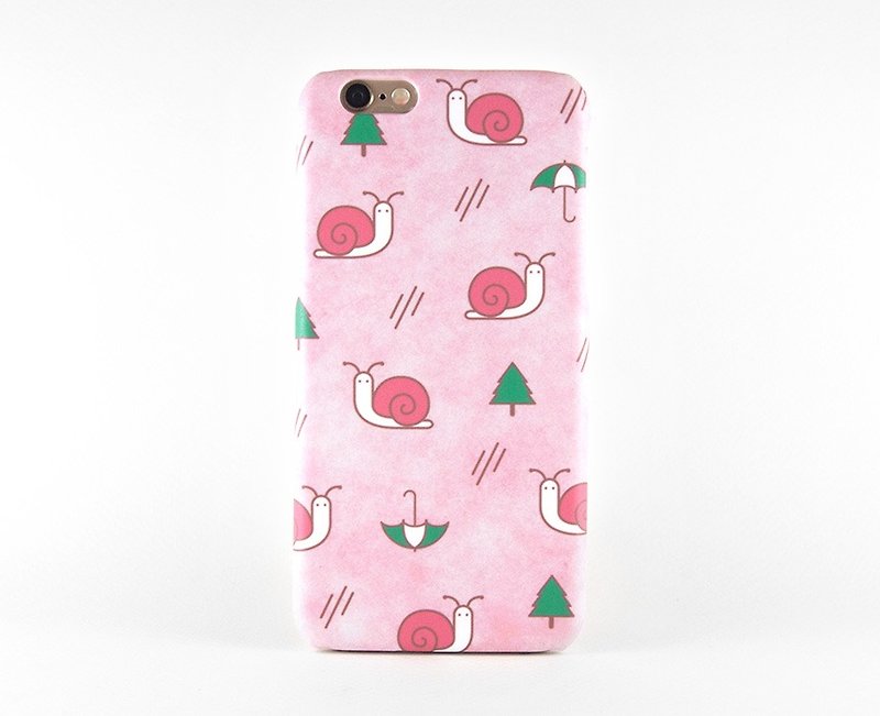 雨中的蜗牛 iPhone 壳手机壳 เคสมือถือหอยทาก - 手机壳/手机套 - 纸 粉红色