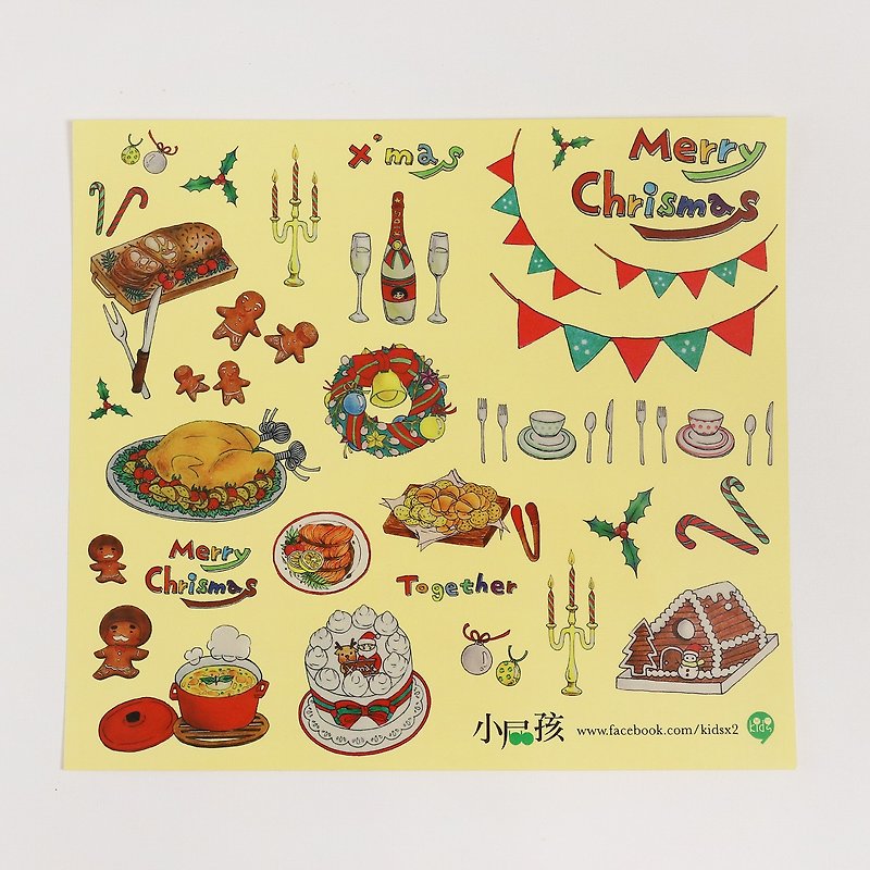 【 吃什么? 】DIY系列 - 圣诞好食 / 贴纸单张 - 限量贩售 - 贴纸 - 防水材质 多色