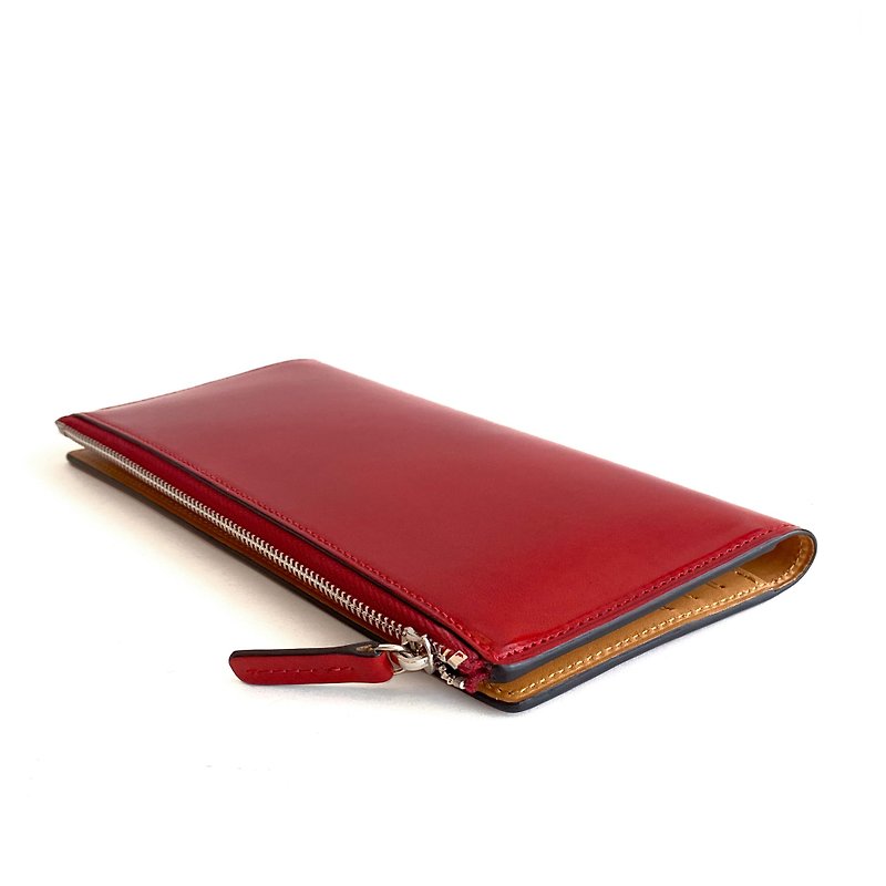 Long purse /Oxide RED - 皮夹/钱包 - 真皮 红色