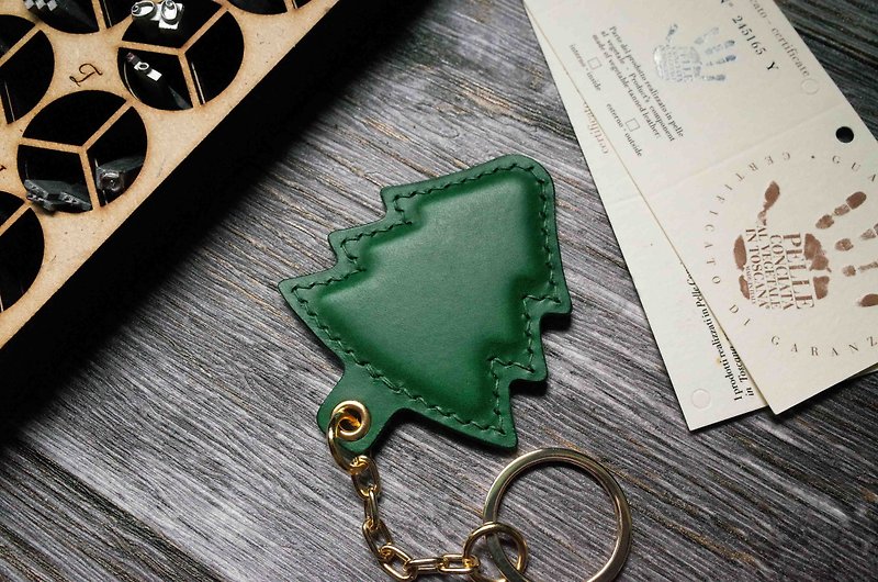 造型悠游卡 晶片吊饰－圣诞树造型款－绿色 - 钥匙链/钥匙包 - 真皮 绿色