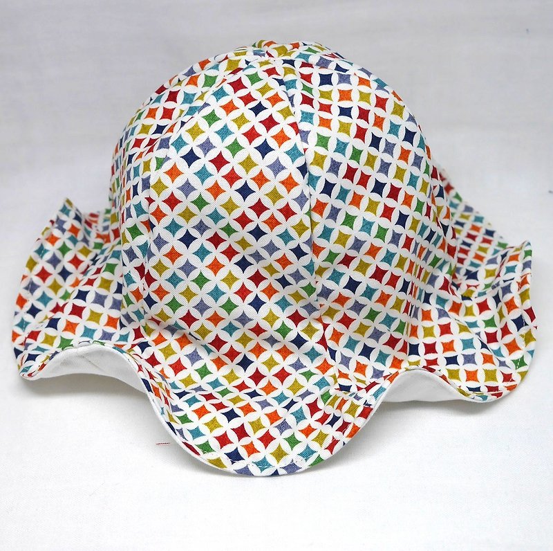 Tulip hat / colorful diamonds - 婴儿帽/发带 - 棉．麻 多色