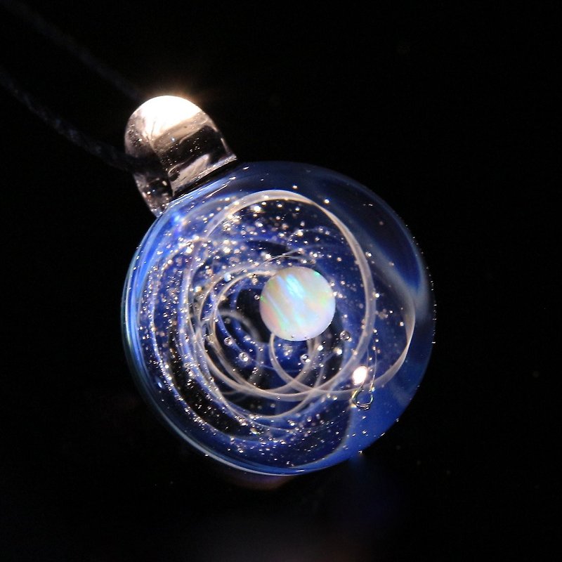 宇宙玻璃球 - 项链 - 玻璃 蓝色