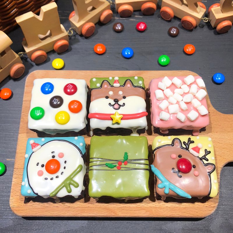 雪花柴犬家族布朗尼礼盒-6入【2018圣诞限定】 - 蛋糕/甜点 - 新鲜食材 红色