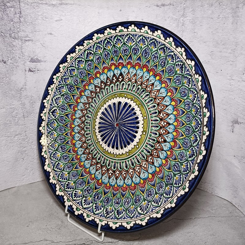 陶瓷大板直径41.5厘米手工托盘明亮的图案 - 盘子/餐盘/盘架 - 粘土 