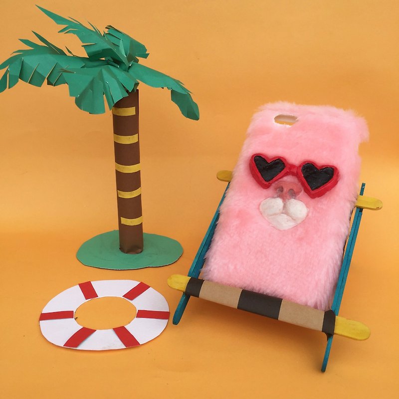 毛绒绒手机壳-粉红猫咪 - 平板/电脑保护壳 - 其他材质 粉红色