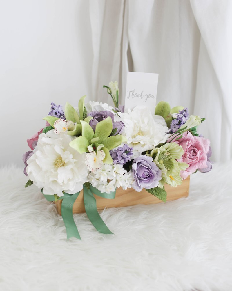 WILD PURPLE&GREEN Dining Table Flower Pot Handmade Paper Flowers - 摆饰 - 纸 紫色