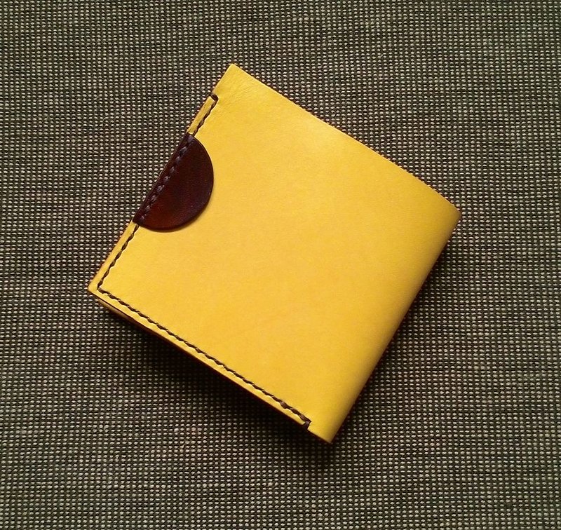 翻·悦-欧洲植鞣黄色牛皮短夹 - 皮夹/钱包 - 真皮 黄色