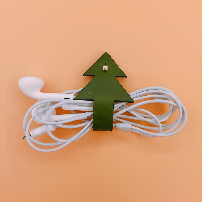 【圣诞礼盒】植鞣-真皮 圣诞树集线器 圣诞礼物 交换礼物首选 - 卷线器/电线收纳 - 真皮 红色