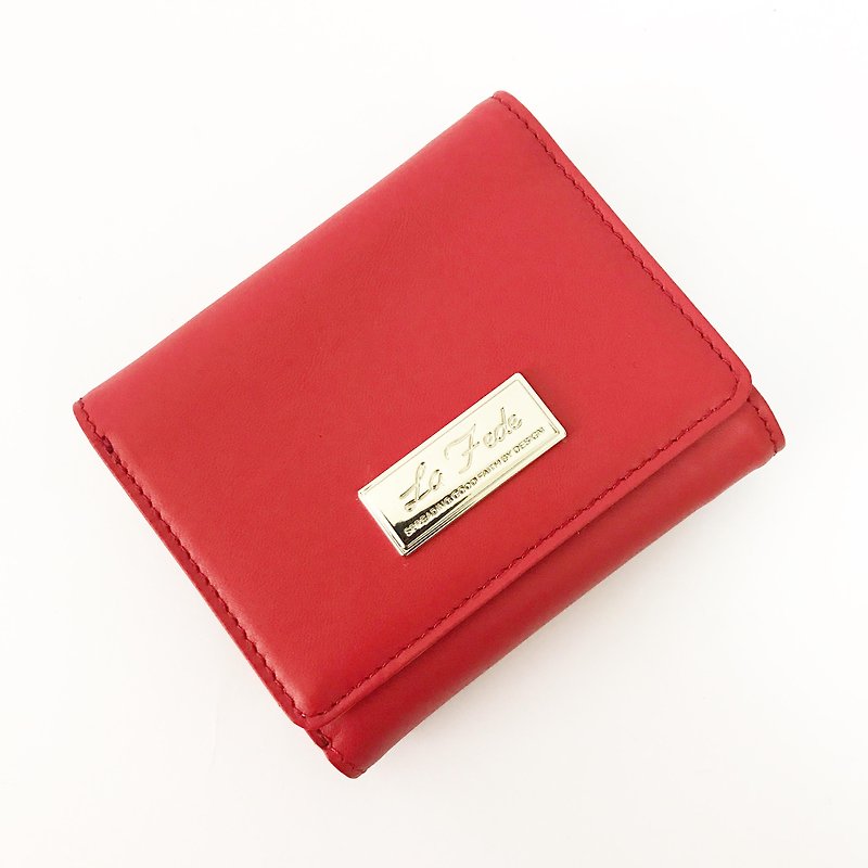 【La Fede】经典女短夹-宝石红色 - 皮夹/钱包 - 真皮 红色
