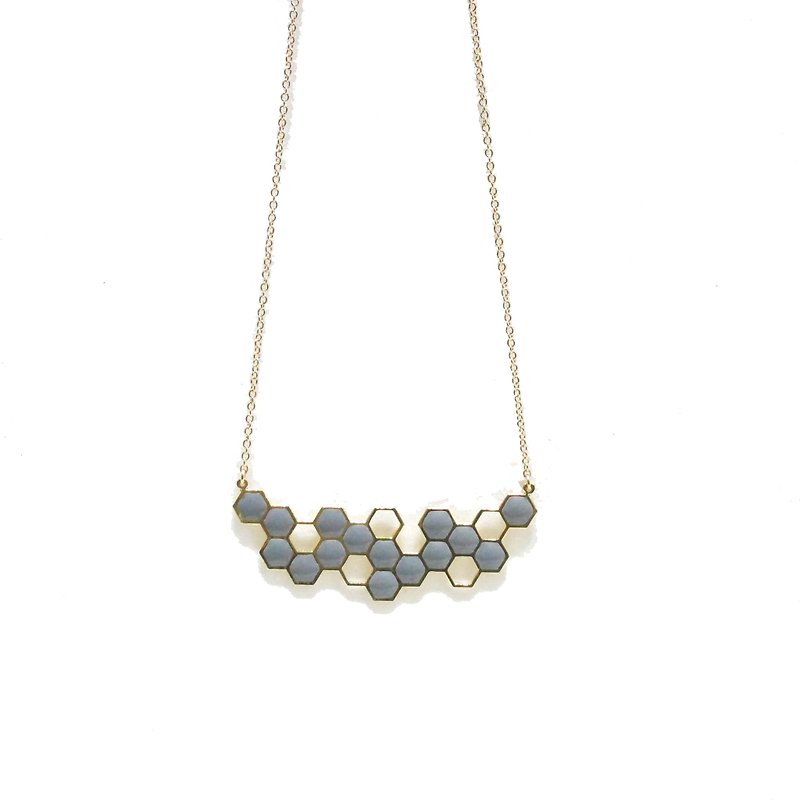 honeycomb necklace - 项链 - 贵金属 多色
