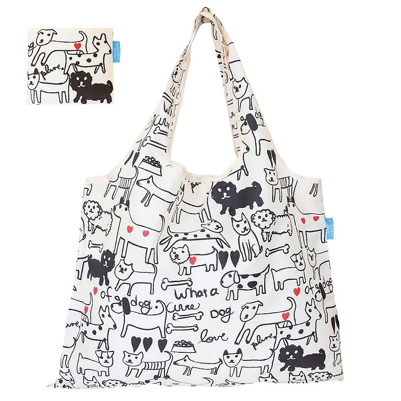 日本 Prairie Dog 设计包/环保袋/购物袋/手提袋 - 黑白狗狗 - 侧背包/斜挎包 - 其他材质 多色