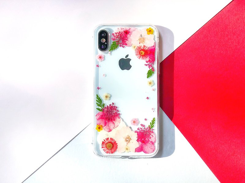 滿裡透紅 押花 手機殼 Maroon Pressed Flower Phone Cases - 手机壳/手机套 - 植物．花 红色