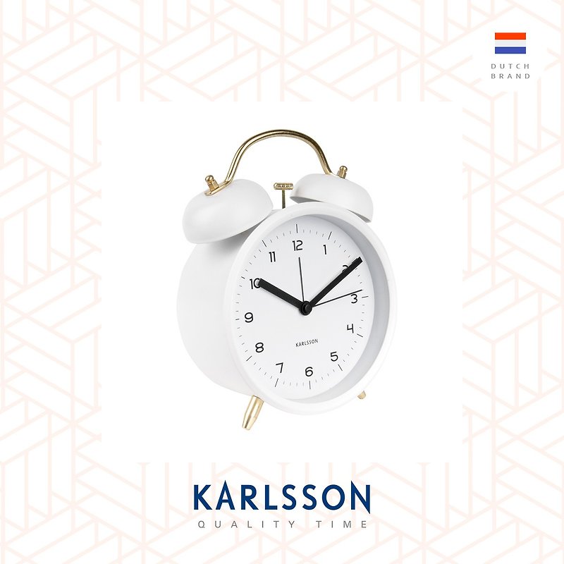 荷兰Karlsson, 经典打铃闹钟大, 白色配金色配件Classic Bell - 时钟/闹钟 - 其他金属 白色