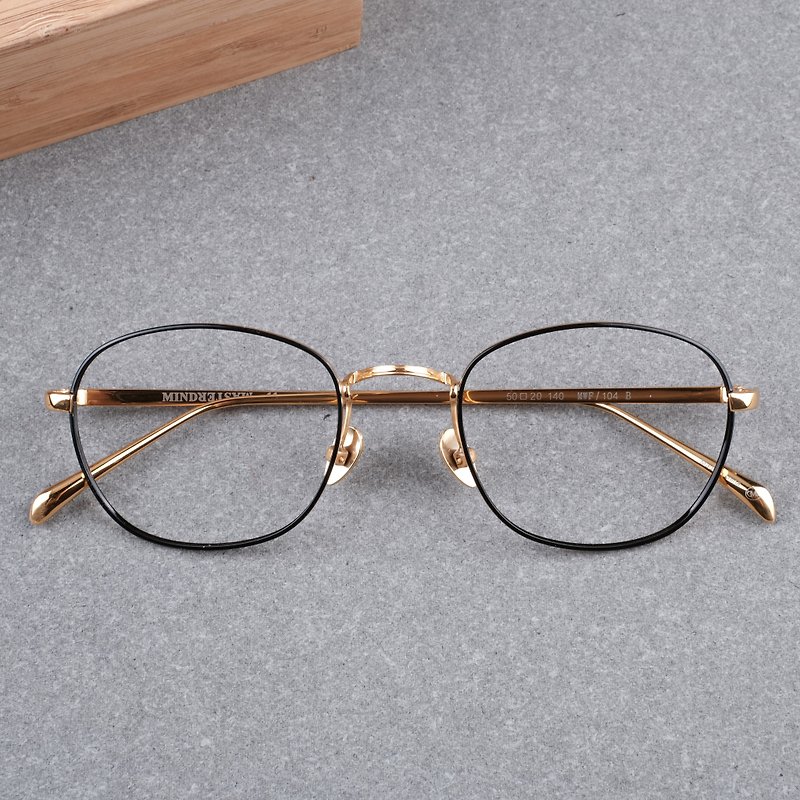 【福利品】全钛金属 小方框 黑金 轻量框 眼镜 镜框 - 眼镜/眼镜框 - 其他金属 黑色