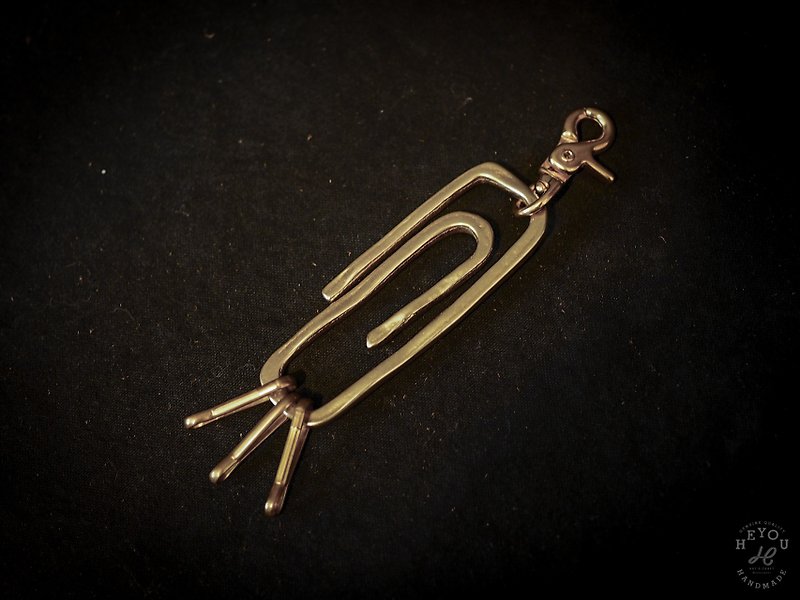 Solid Brass Key Chain - 复古回纹针钥匙圈 - 钥匙链/钥匙包 - 其他材质 咖啡色