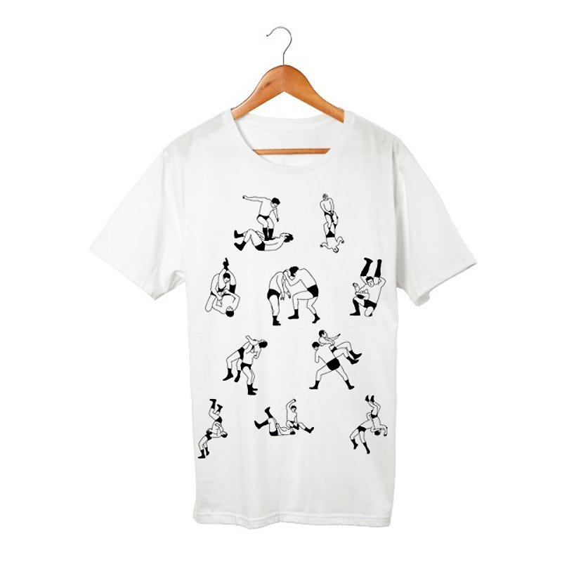 プロレス４ T-shirt - 男装上衣/T 恤 - 棉．麻 白色