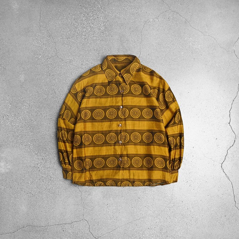 古着雪纺衬衫 / Vintage 古着 - 女装上衣 - 其他材质 黄色