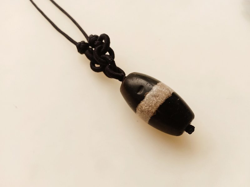 #SD-055 黑玛瑙 手工编结项链 - 项链 - 玉石 黑色
