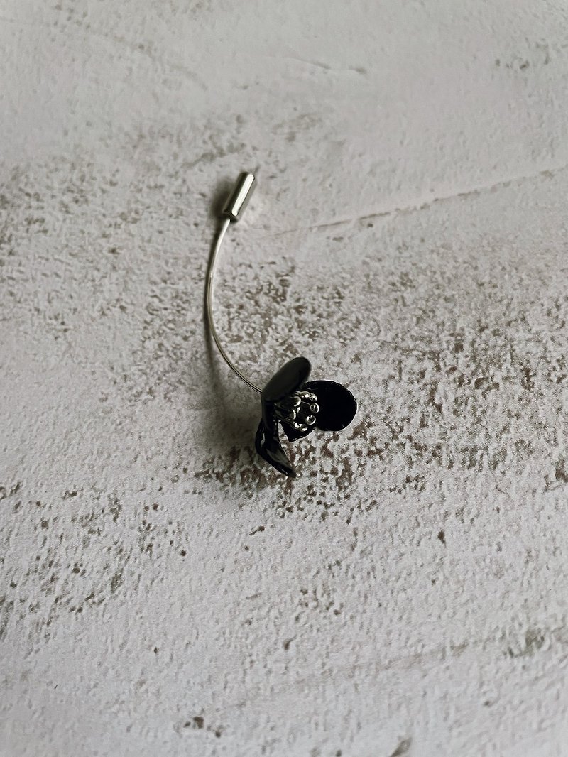 object c4 黑色花朵耳饰 - 耳环/耳夹 - 其他材质 黑色