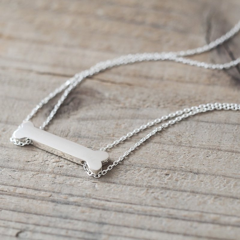 Bone 骨 ネックレス Necklace silver925 - 项链 - 其他金属 银色