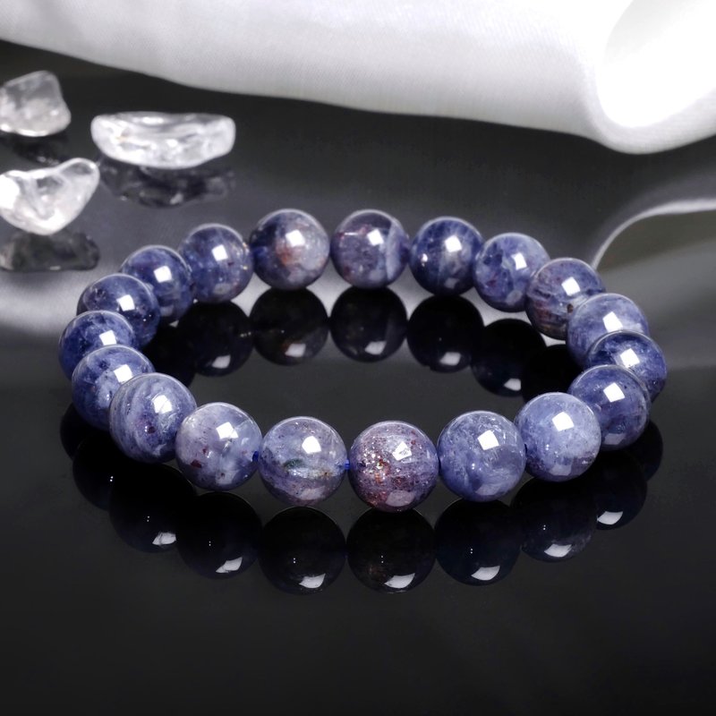 #280一图一物/10mm星空血滴堇青石手链 情绪管理 眉心轮 能量石 - 手链/手环 - 水晶 蓝色