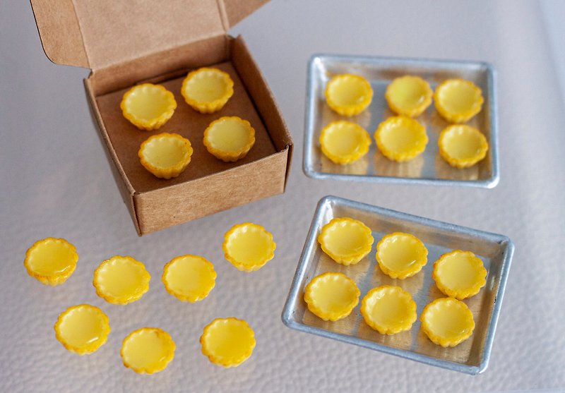 微缩模型 1:6 食玩 港式蛋挞 - 摆饰 - 粘土 黄色