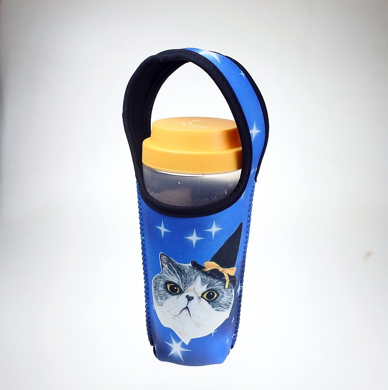 3猫小铺猫咪图案环保饮料提袋 星幻魔法猫 - 随行杯提袋/水壶袋 - 聚酯纤维 