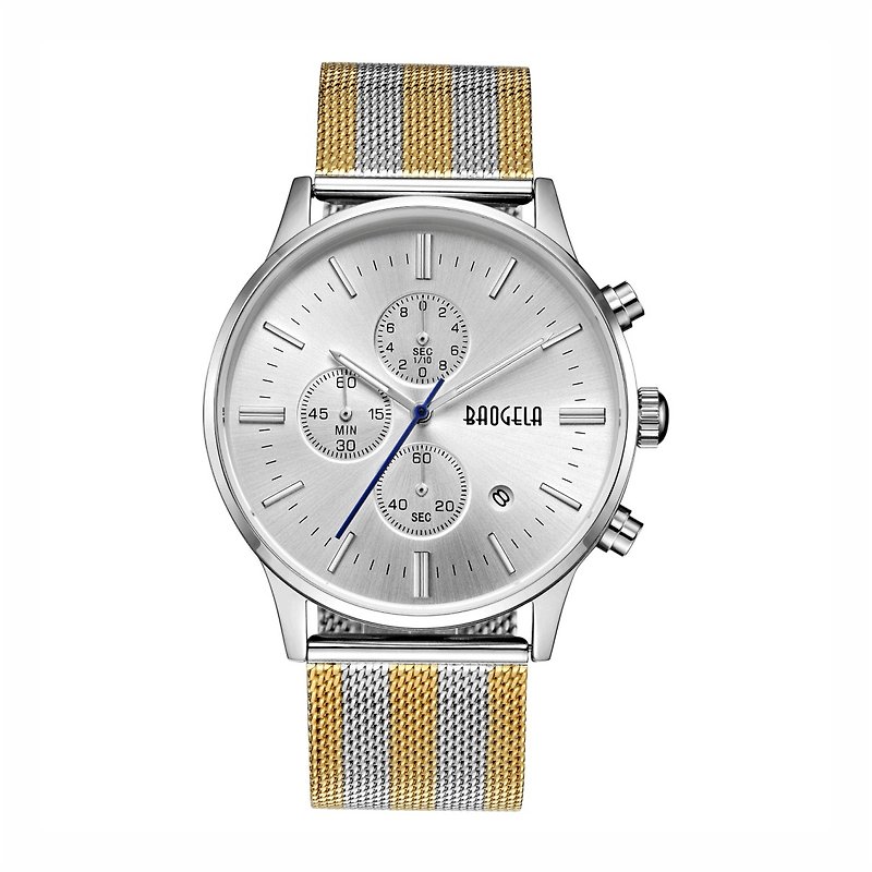 BAOGELA - STELVIO系列 银表盘 / 金银米兰表带可调式 手表 - 女表 - 其他金属 金色