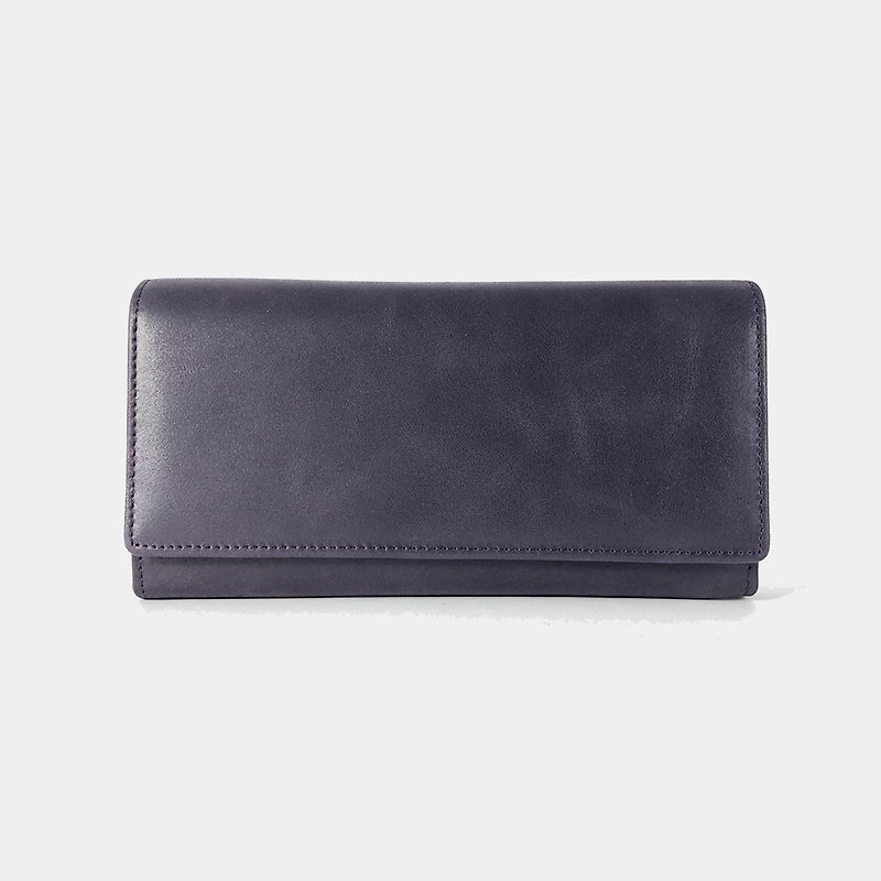 Aubrey 信封式牛皮长皮夹 –  紫水晶 (可加购雷雕刻字) - 皮夹/钱包 - 真皮 紫色