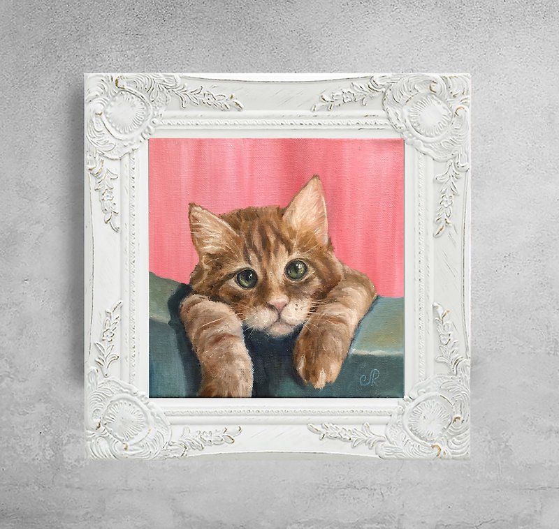 猫画原创油画家居装饰艺术 - 海报/装饰画/版画 - 其他材质 粉红色