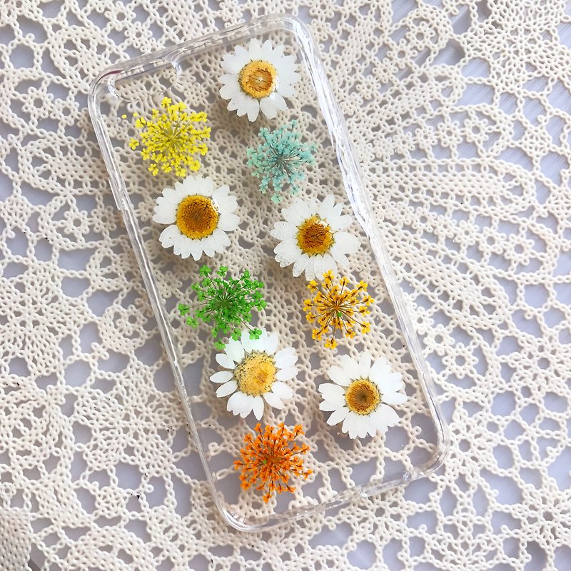 iPhone 7 手机壳 Dry Pressed Flowers Case 押花 干燥花 白晶菊 压花 015 - 手机壳/手机套 - 植物．花 白色