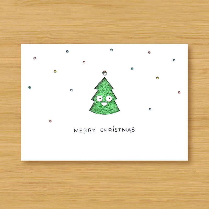 ( 2款供选择 ) 手工夜光卡片 _ 小小圣诞树 - 圣诞卡、圣诞节 - 卡片/明信片 - 纸 绿色