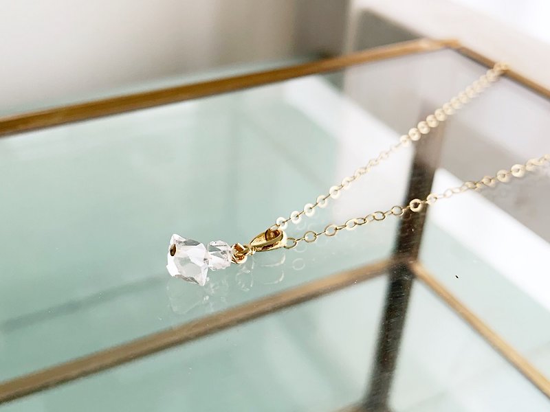 【4月の誕生石】チャンスを引き寄せるハーキマーダイヤモンド(ドリームクリスタル)・ネックレス(K14GF) - 项链 - 半宝石 透明