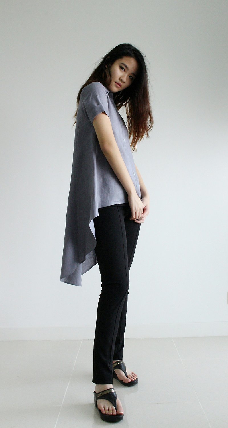 made to order linen blouse / clothing / casual / top / women /natural top E 26T - 女装上衣 - 亚麻 