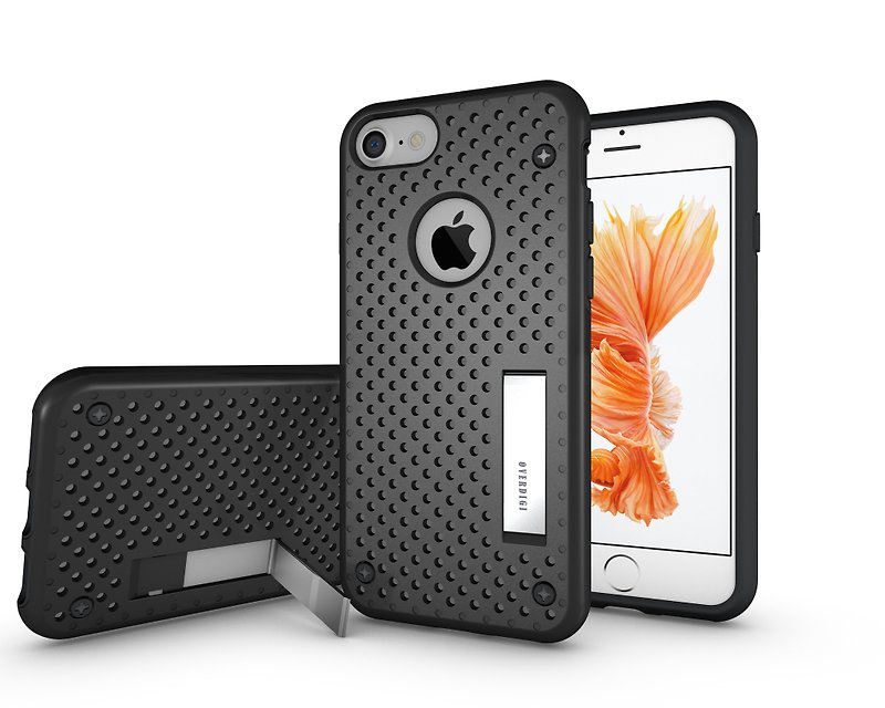 OVERDIGI iPhone7 4.7” 二合一立式全包覆双料防摔保护壳 黑色 - 其他 - 塑料 黑色