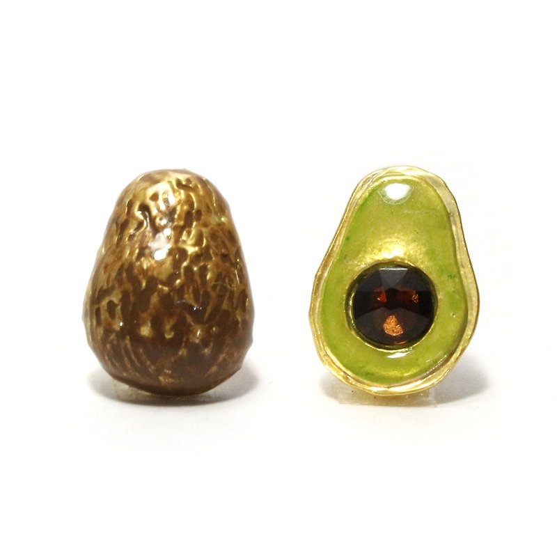 Avocado Pierced アボカドピアス　　PA445 - 耳环/耳夹 - 其他金属 绿色