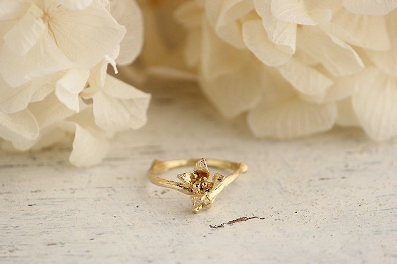 K18GP　枝と花のリング - 戒指 - 其他金属 金色