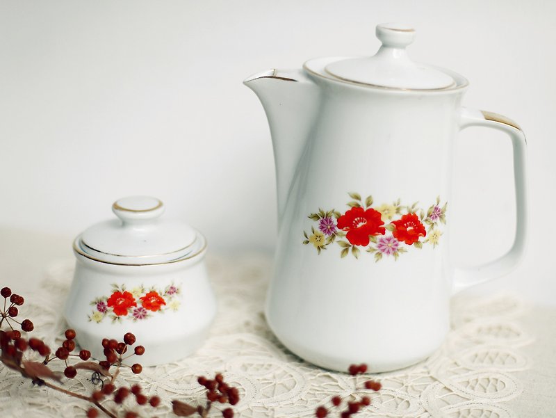 【好日恋物】台湾早期金边茶壶组 - 花瓶/陶器 - 其他材质 白色