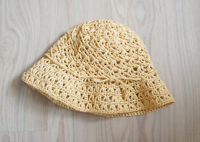 手工编织浪漫篓空花样可折叠草帽~ - 帽子 - 其他材质 