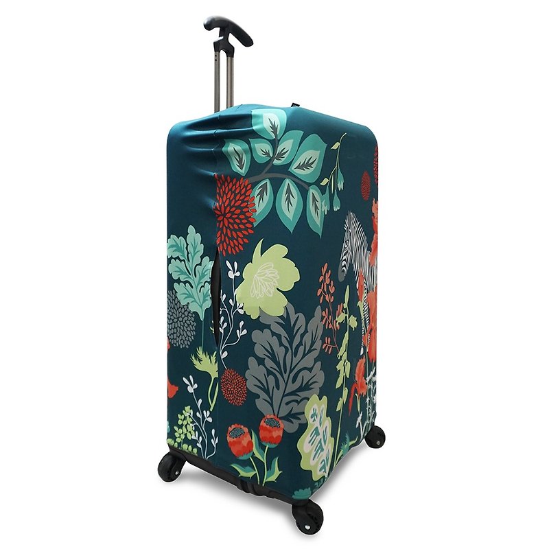 LOQI 行李箱外套 | 丛林斑马 (Sport、冰箱系列) - 行李箱/行李箱保护套 - 聚酯纤维 绿色